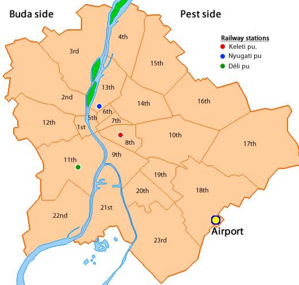 budapest-8 kecamatan peta