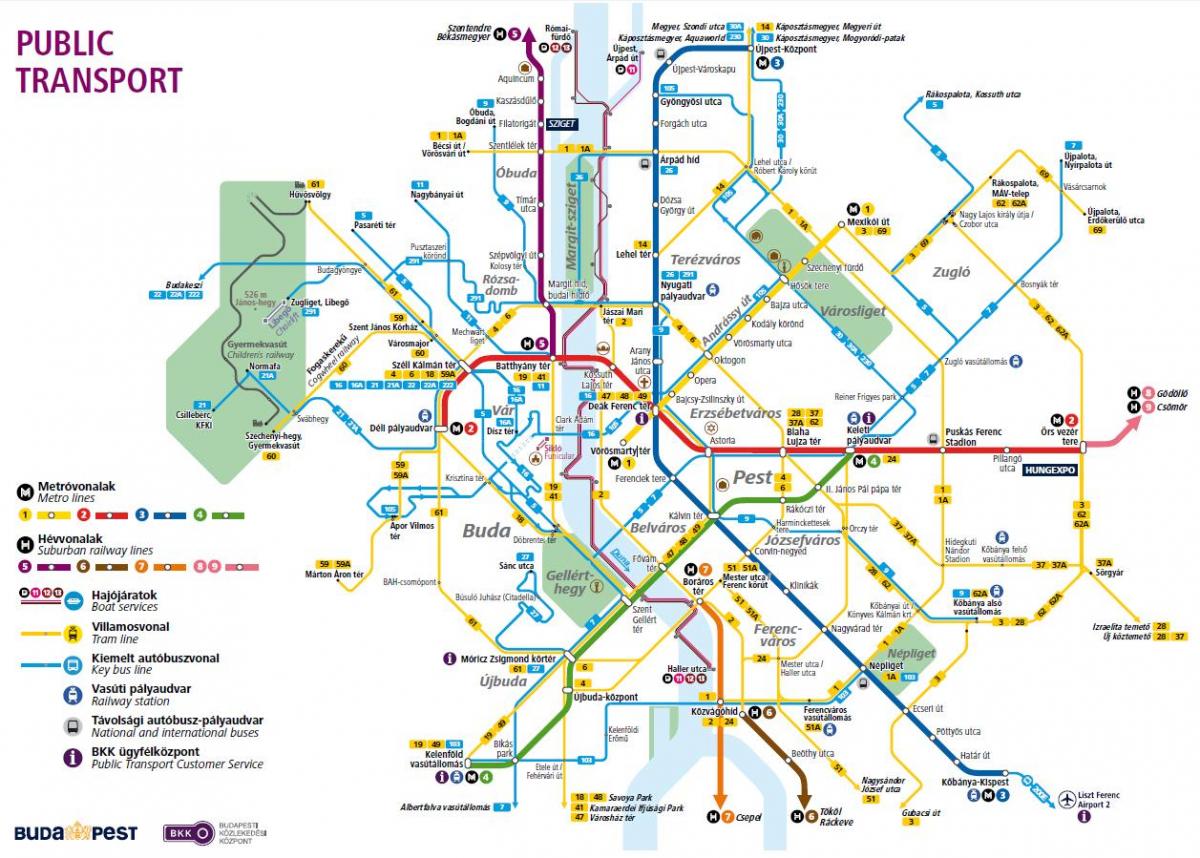 budapest jalur bus peta