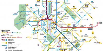 Budapest jalur bus peta